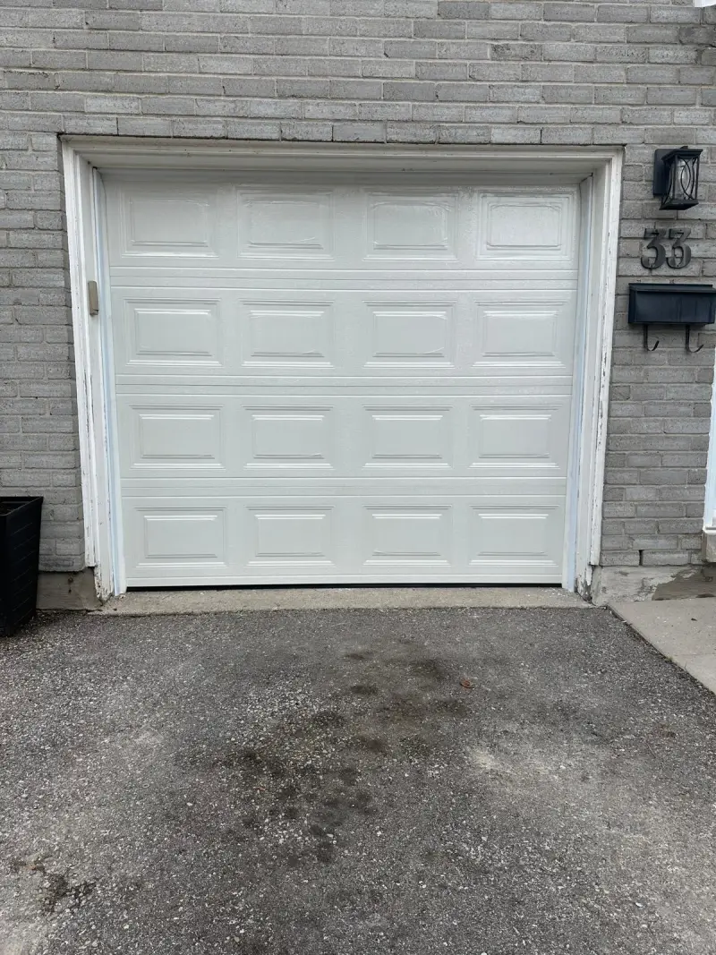 Row of commercial service bay doors