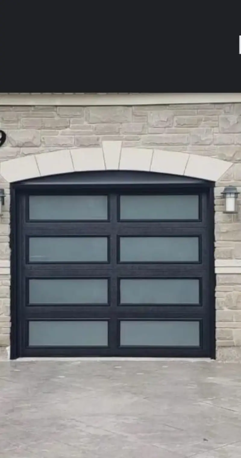 Garage interior with storage and lighting